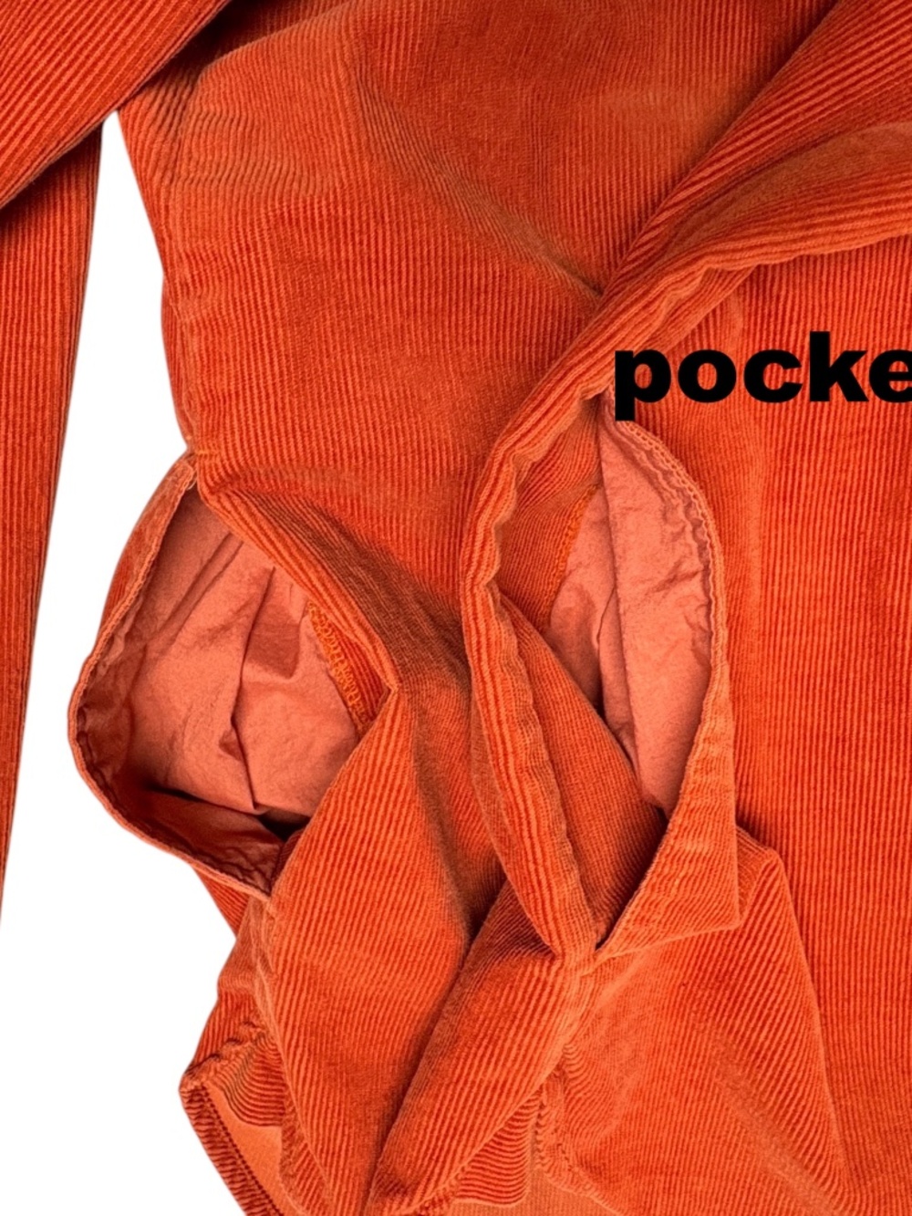J. CREW Orange Corduroy Shirt Jacket M Cotton Button Front Overshirt Pockets - Picture 12 of 15